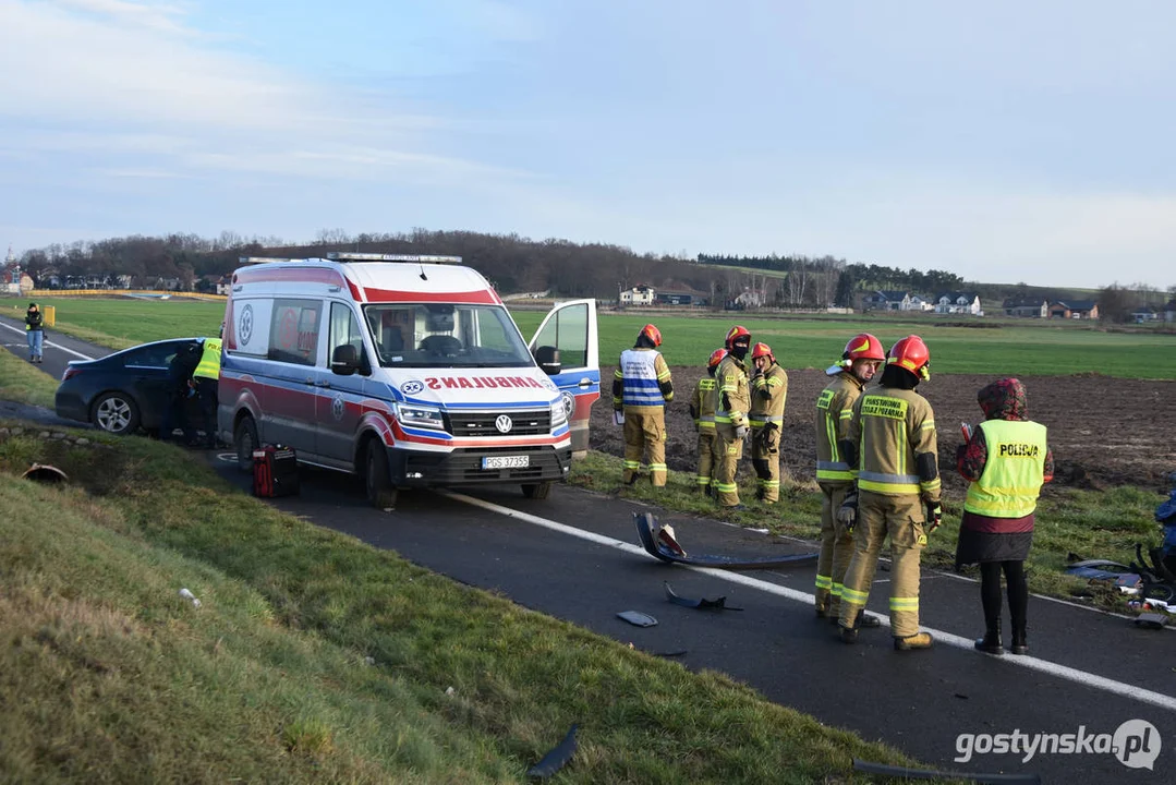 Wypadek na DW 434 Gostyń - Kunowo