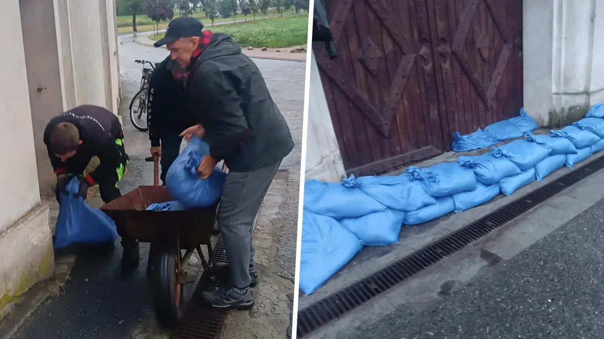 Strażacy z jednostek OSP w Karolewie i Skokowie (gm. Borek Wlkp.) zabezpieczali sanktuarium na Zdzieżu przed podtopieniami