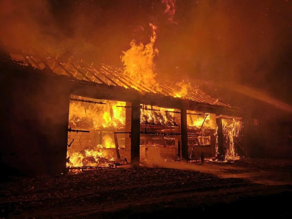 Pożar stodoły w Konarzewie