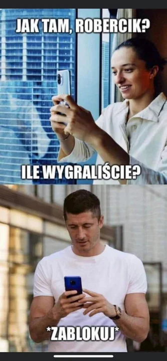 Iga Świątek i Robert Lewandowski - czyli najlepsze memy