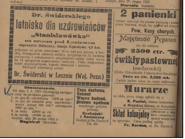 Zakupy przed Wielkanocą w Gostyniu 100 lat temu. Świąteczna reklama