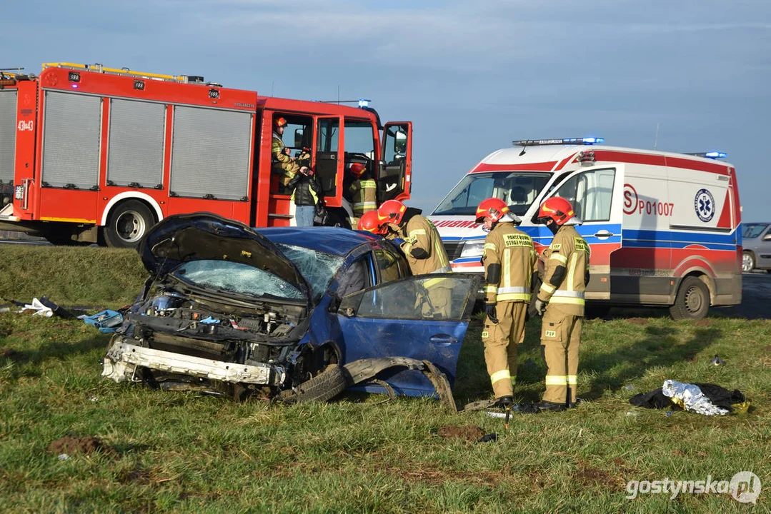 Wypadek na DW 434 Gostyń - Kunowo