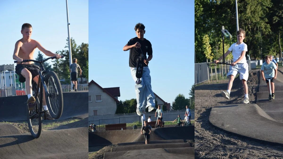 Otwarto pumptrack w Krobi. Młodzież ma już za sobą pierwsze whipy na hulajnogach i rowerach - Zdjęcie główne