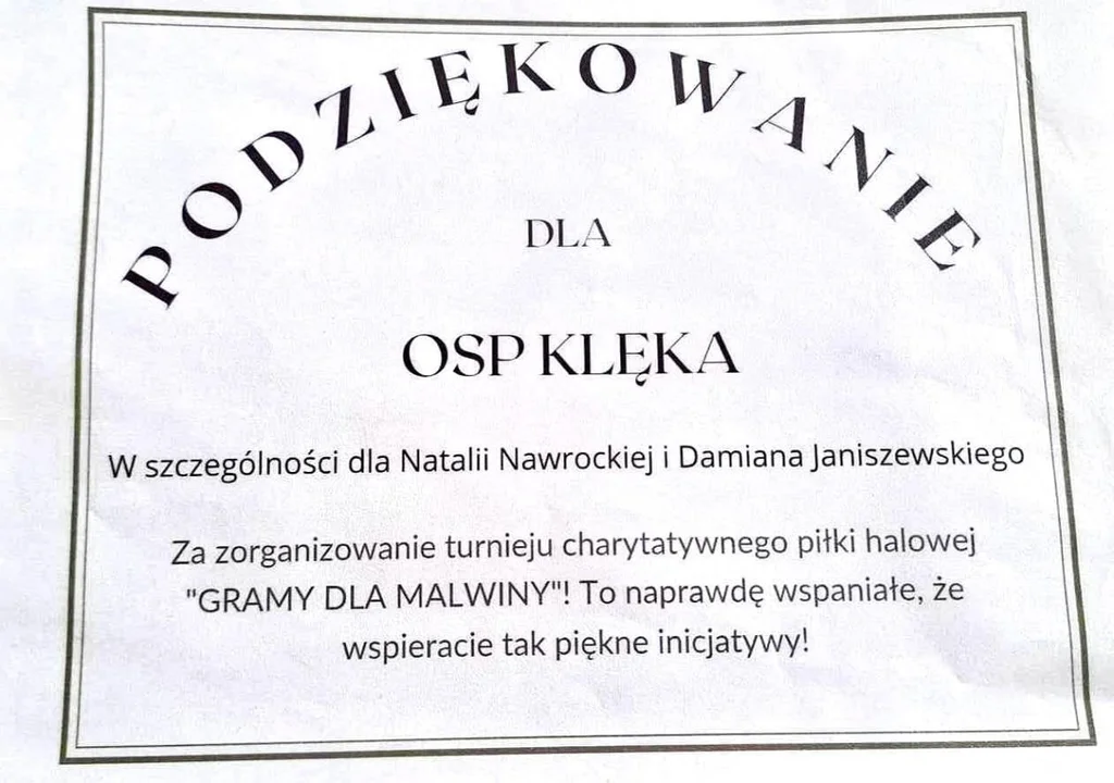 Strażacy z OSP Klęka pomogli Martynie. I nadal to robią na grupie