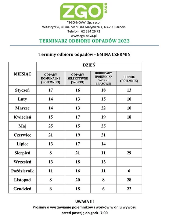 Wybrali firmę odbierającą śmieci. Jest też nowy harmonogram