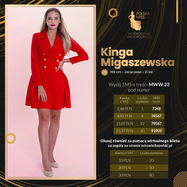 Kinga Migaszewska z Jaraczewa w finale Miss Wielkopolski 2022