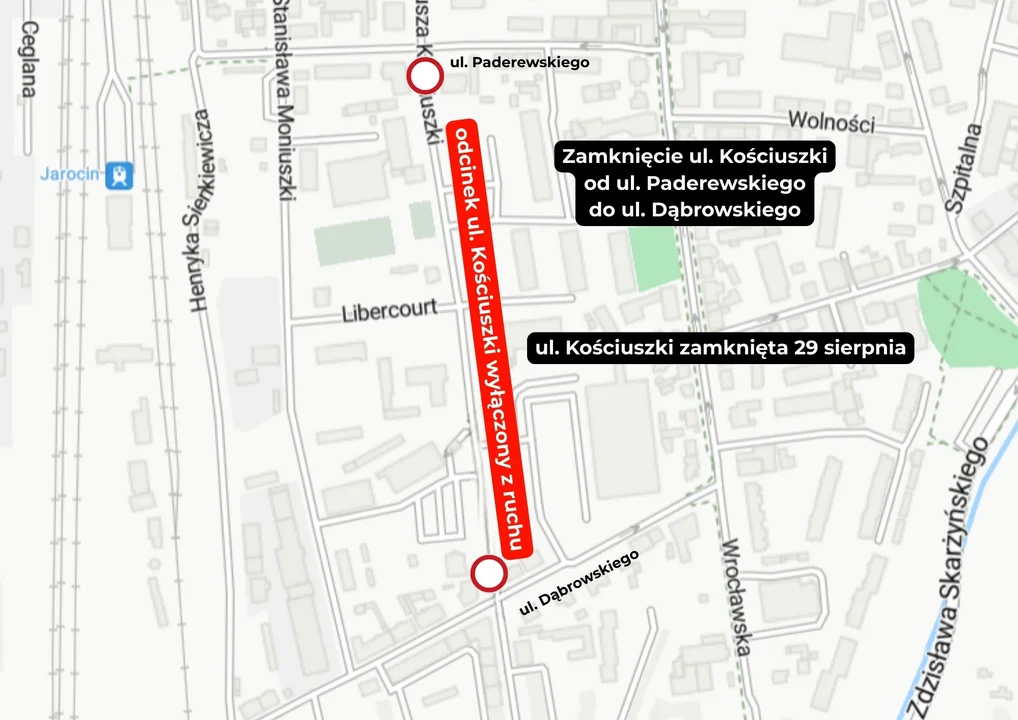 Czasowe utrudnienia w centrum Jarocina. ZOBACZ MAPĘ