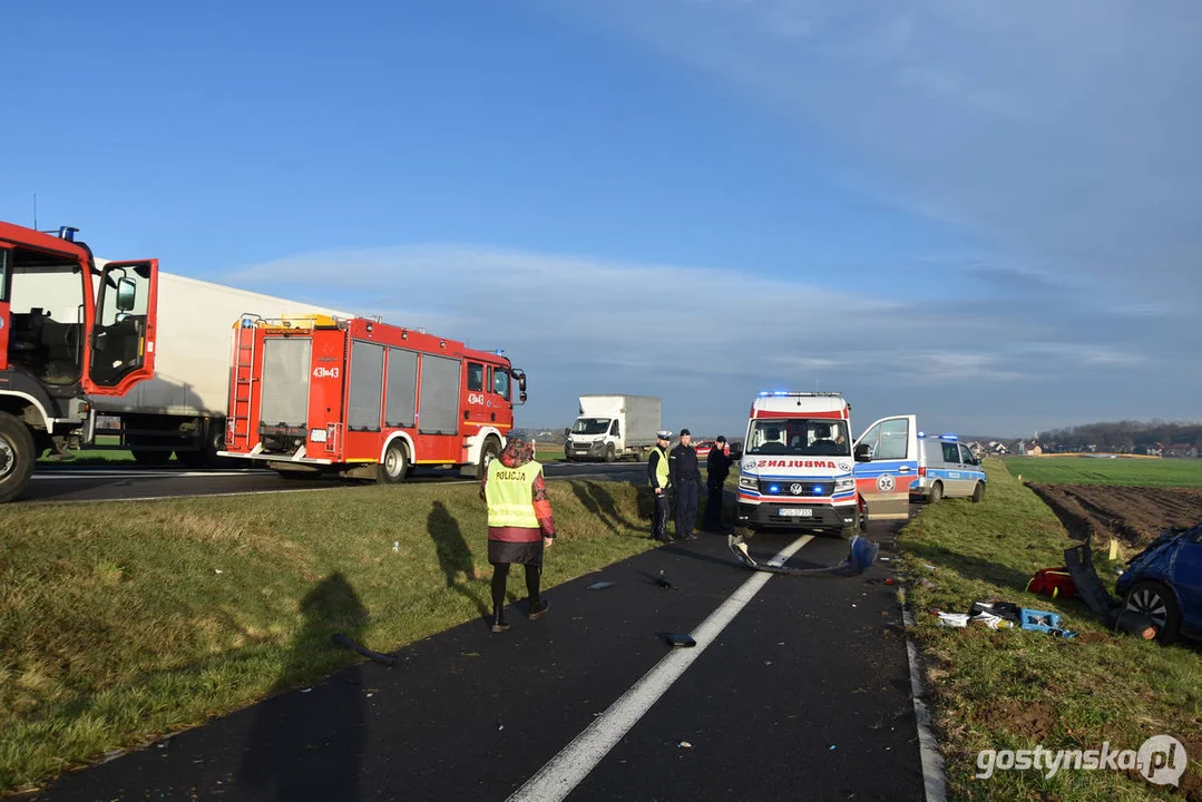Wypadek na DW 434 Gostyń - Kunowo