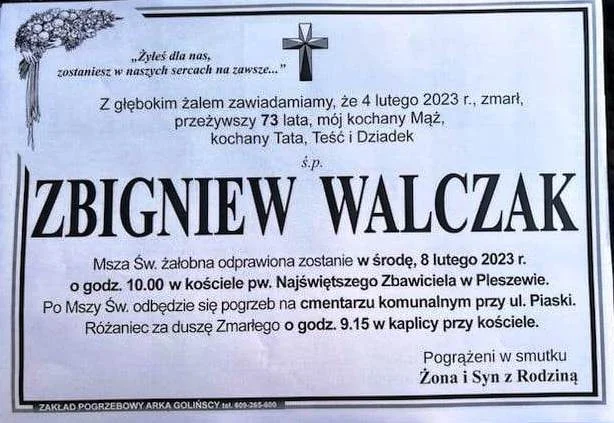 Zmarł Zbigniew Walczak