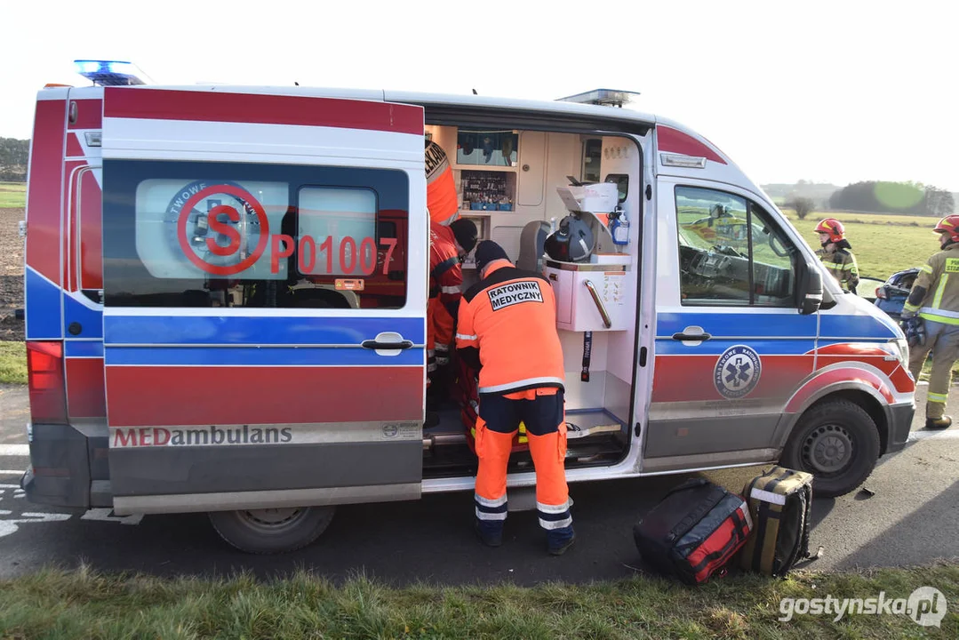 Wypadek na DW 434 Gostyń - Kunowo