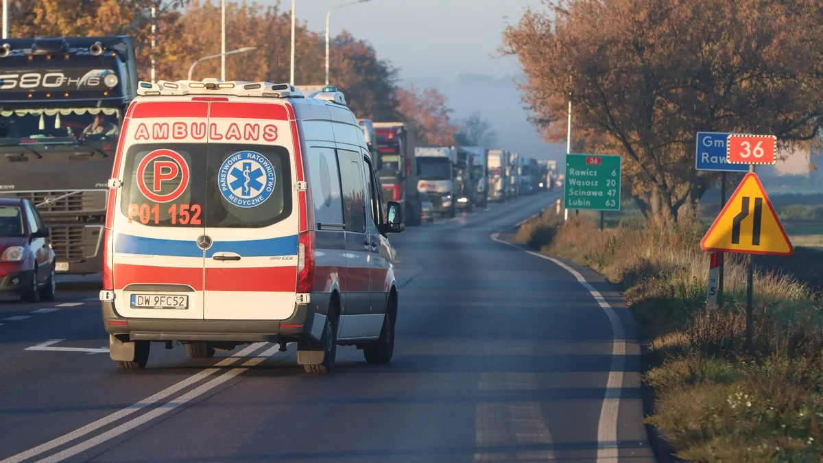 Wypadek na DK36 w Jagodni. Dwie osoby ranne [AKTUALIZACJA, ZDJĘCIA] - Zdjęcie główne