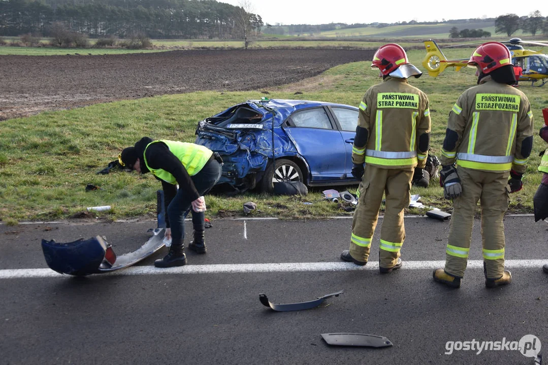 Wypadek na DW 434 Gostyń - Kunowo