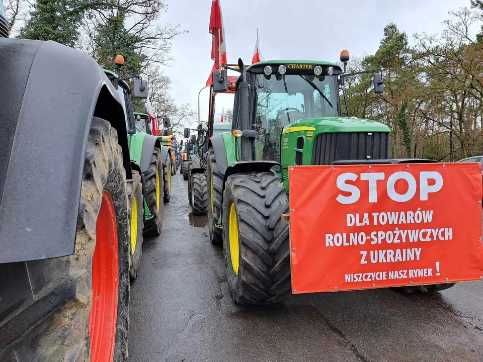 Protest rolników, myśliwych i pszczelarzy w Jarocinie 20 lutego 2024