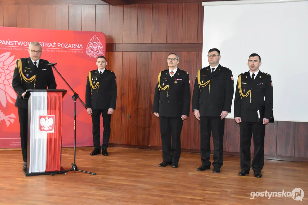 Pożegnanie bryg. Michała Pohla - z-cy komendanta powiatowego Państwowej Straży Pożarnej w Gostyniu