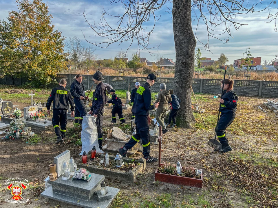 Koźmin Wlkp. Młodzi strażacy porządkowali opuszczone groby [ZDJĘCIA] - Zdjęcie główne