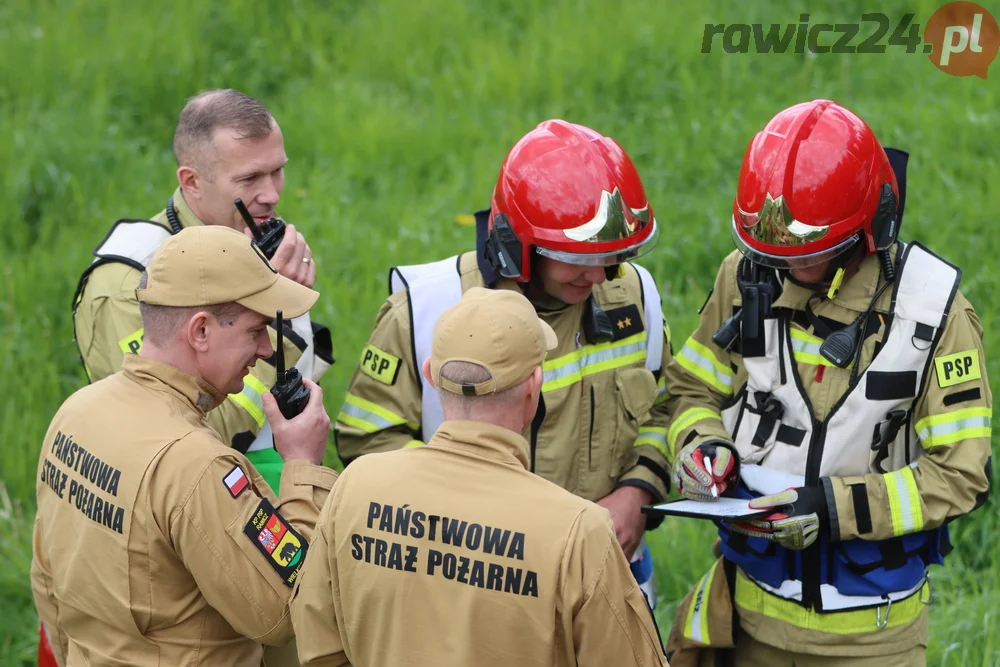 Pożar w lesie pomiędzy Zieloną Wsią a Dębnem Polskim