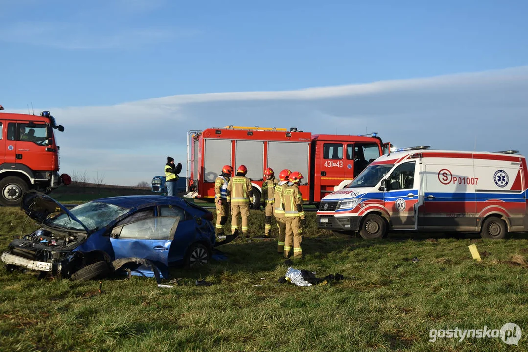 Wypadek na DW 434 Gostyń - Kunowo