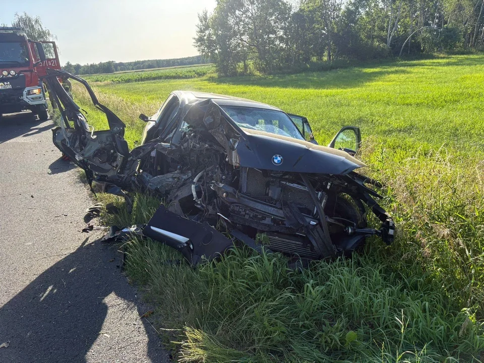 Auto uderzyło w drzewo niedaleko Rawicza