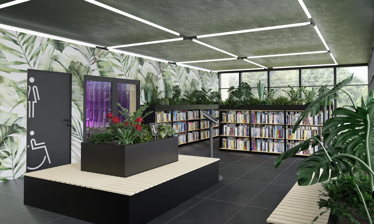 Mediateka dla biblioteki miejskiej w Gostyniu - projekt