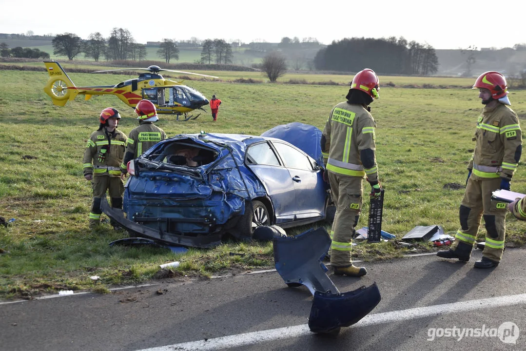 Wypadek na DW 434 Gostyń - Kunowo