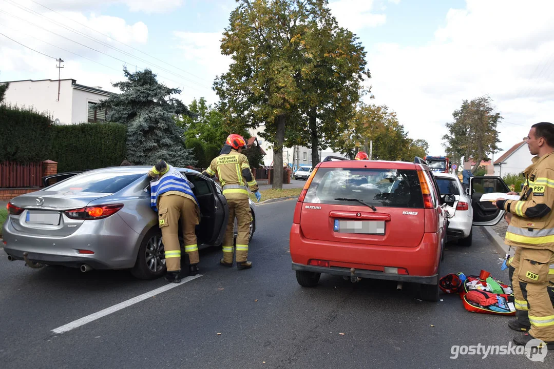 Niedzielny wypadek na ul. Wrocławskiej (DW434) w Gostyniu