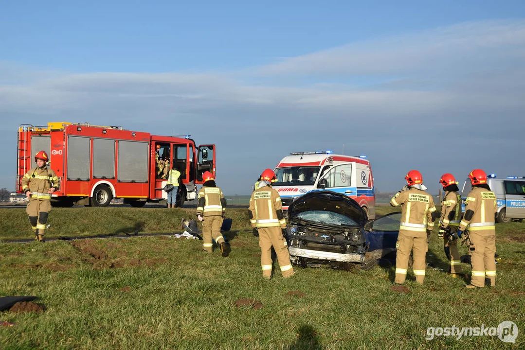 Wypadek na DW 434 Gostyń - Kunowo