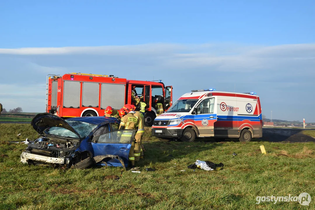 Wypadek na DW 434 Gostyń - Kunowo