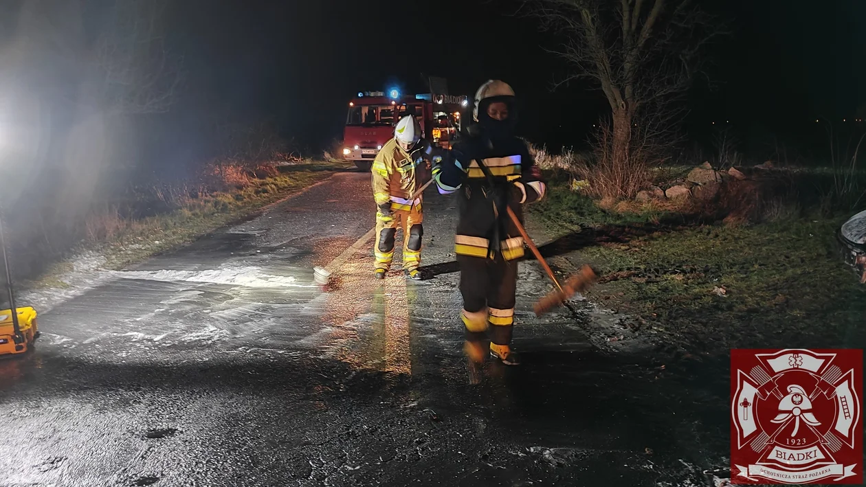 Biadki - Gorzupia. Pożar samochodu