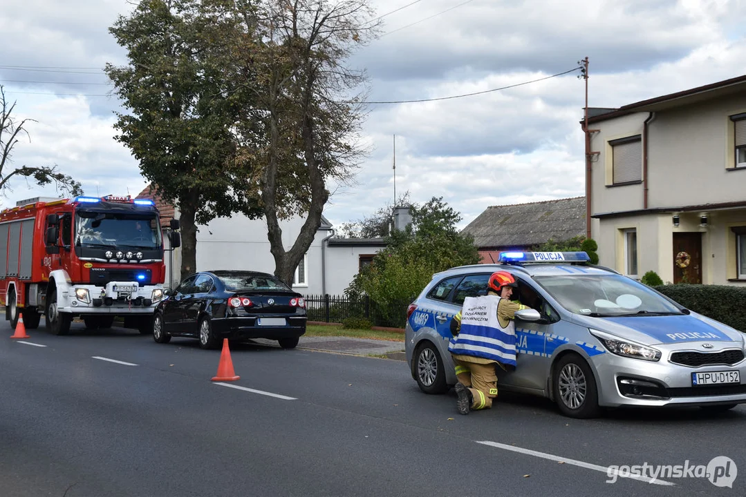 Niedzielny wypadek na ul. Wrocławskiej (DW434) w Gostyniu