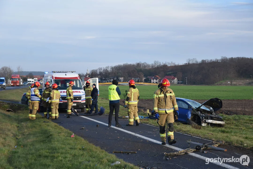 Wypadek na DW 434 Gostyń - Kunowo