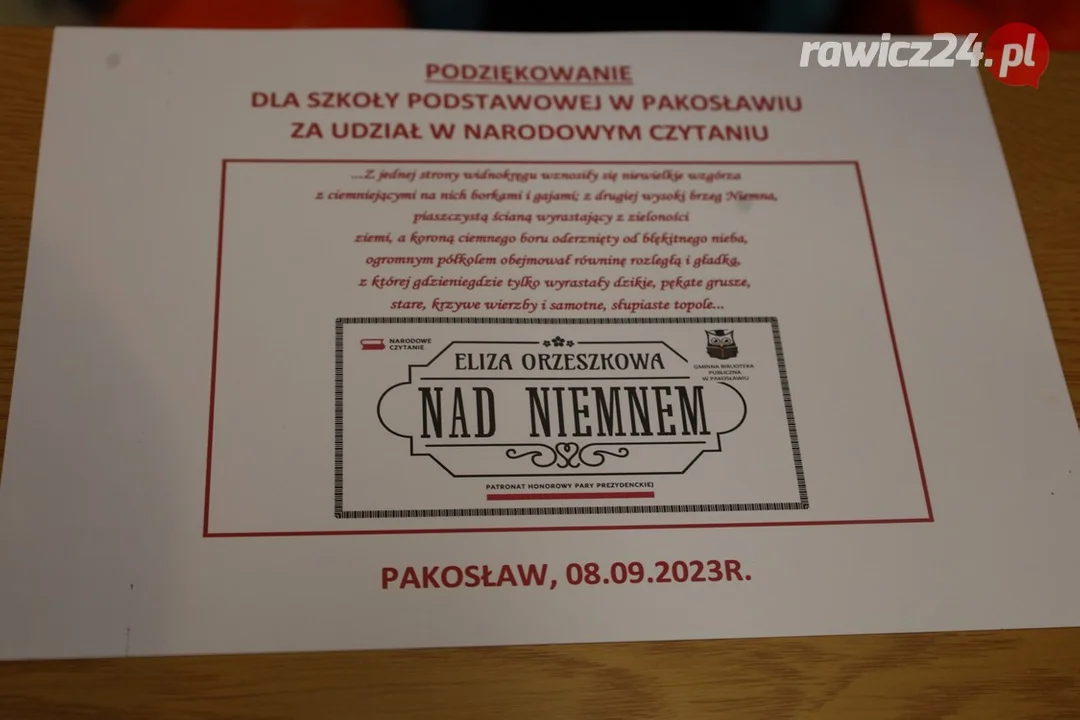 Narodowe Czytanie 2023 w Pakosławiu