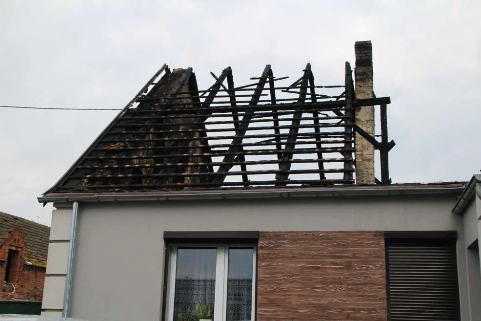 Pożar domu w Łuszczanowie