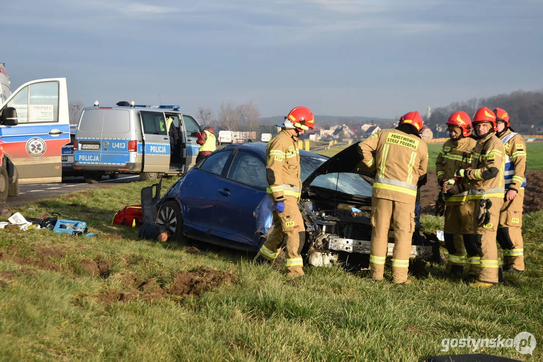 Wypadek na DW 434 Gostyń - Kunowo