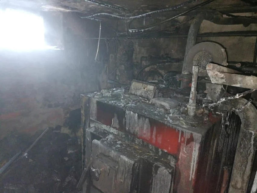 Pożar kotłowni w budynku jednorodzinnym w Zawidowicach