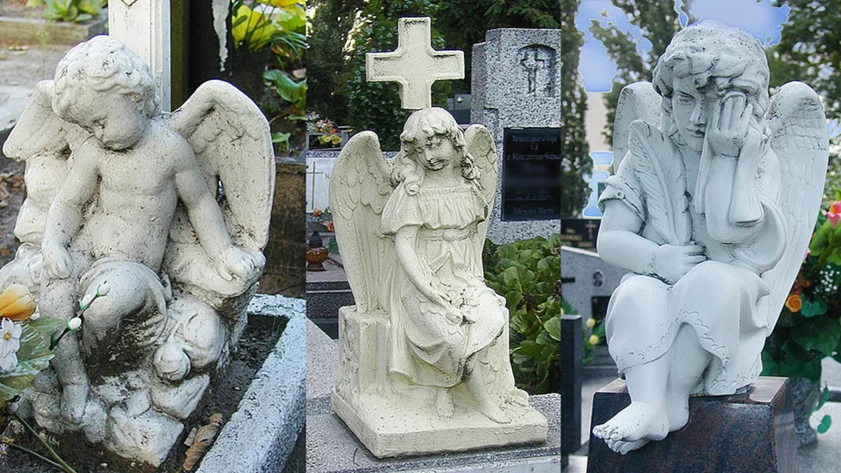 Aniołki na grobach na rawickim cmentarzu parafialnym - Zdjęcie główne