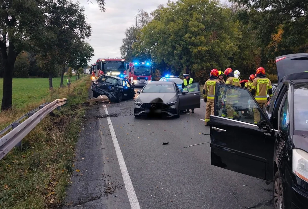 Kolizja na DK11 w Miąskowie