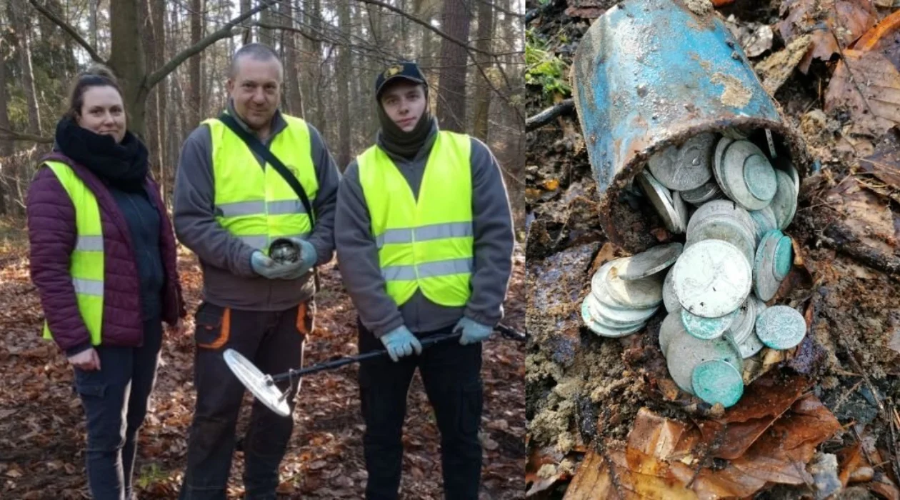 Krotoszyn. Przedwojenne monety znalezione w lesie