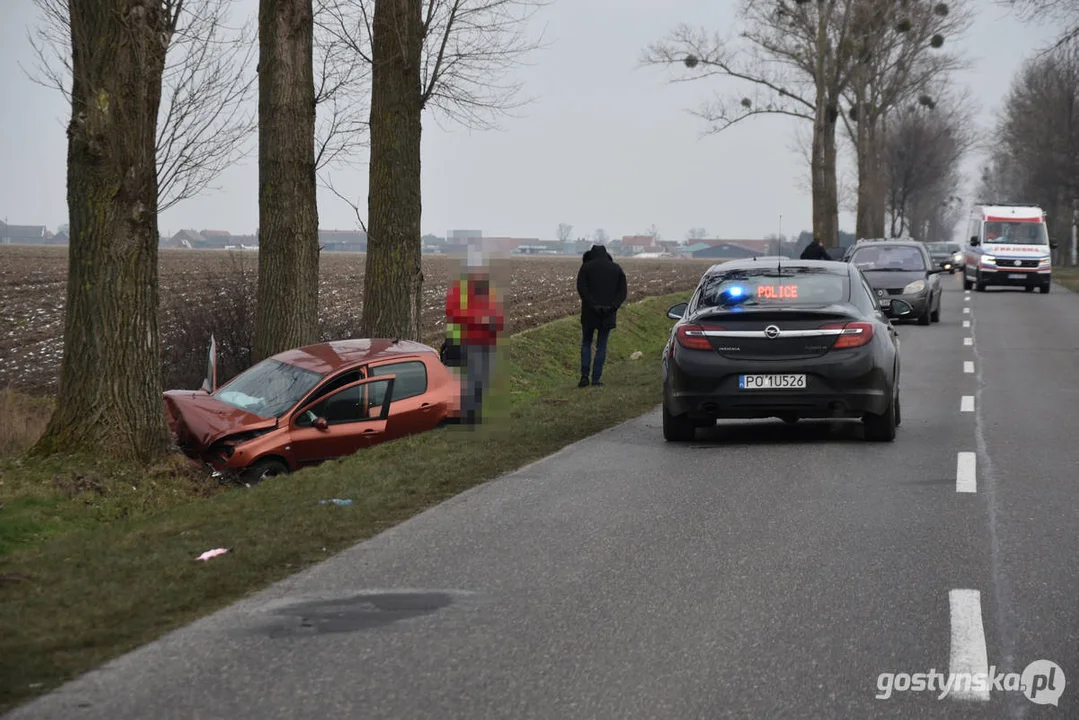 Wypadek samochodowy na drodze Strzelce Wielkie - Lipia (droga Piaski - Pogorzela)