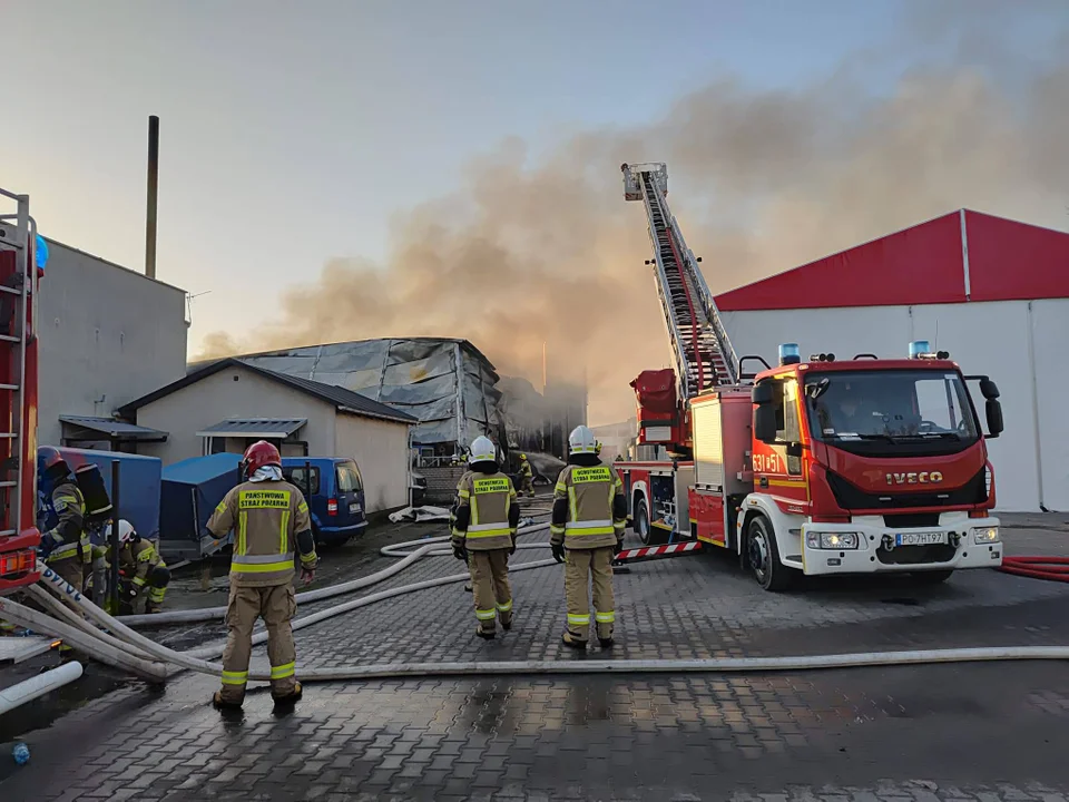 Pożar hali przemysłowej w Wągrowcu