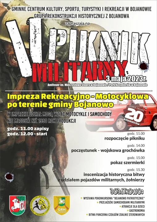 ŚRODA 3 maja. BOJANOWO Piknik Militarny