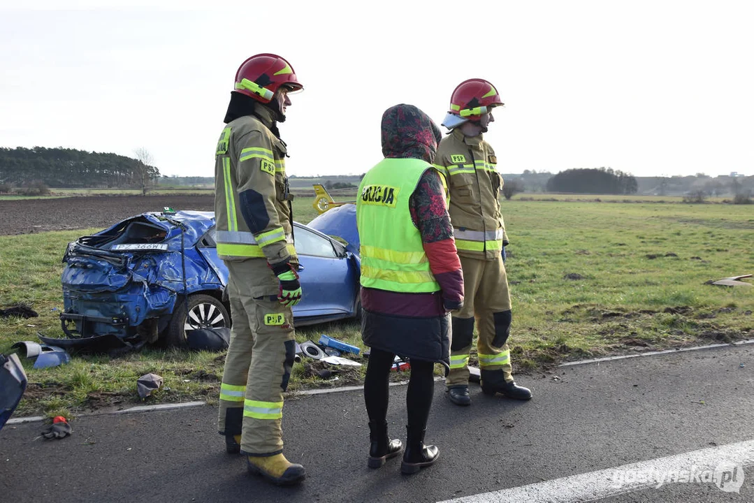 Wypadek na DW 434 Gostyń - Kunowo