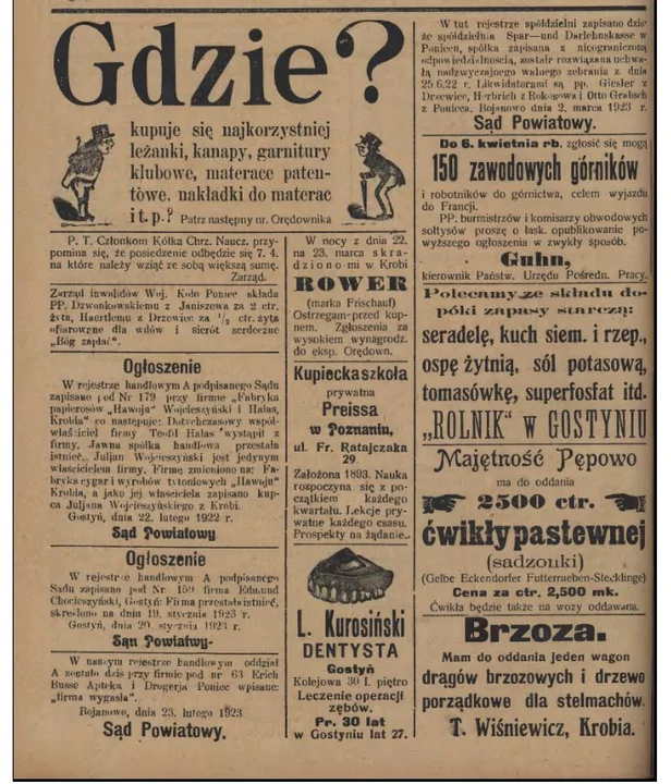 Zakupy przed Wielkanocą w Gostyniu 100 lat temu. Świąteczna reklama