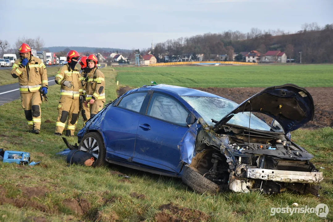 Wypadek na DW 434 Gostyń - Kunowo