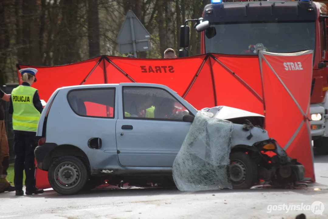 Tragiczny wypadek drogowy pomiędzy Gostyniem a Poniecem, 43-letnia kobieta zginęła na miejscu po zderzeniu auta z drzewem