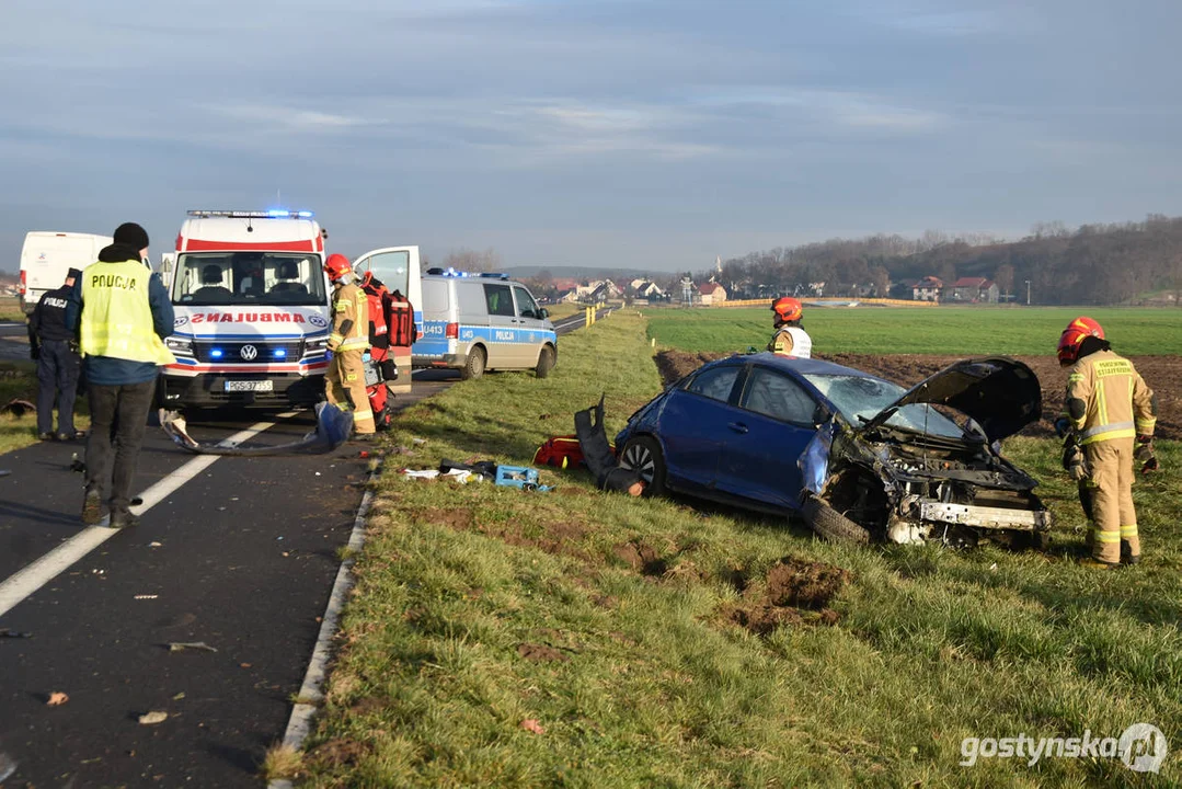 Wypadek na DW 434 Gostyń - Kunowo