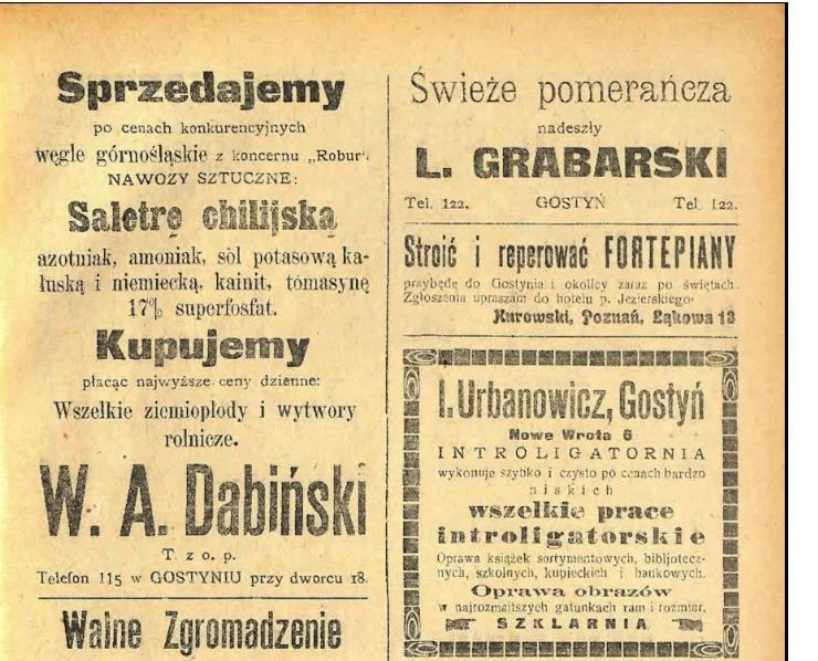 Zakupy przed Wielkanocą w Gostyniu 100 lat temu. Świąteczna reklama