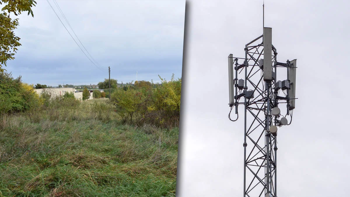 Stacja bazowa telefonii komórkowej Play w środku Gostynia