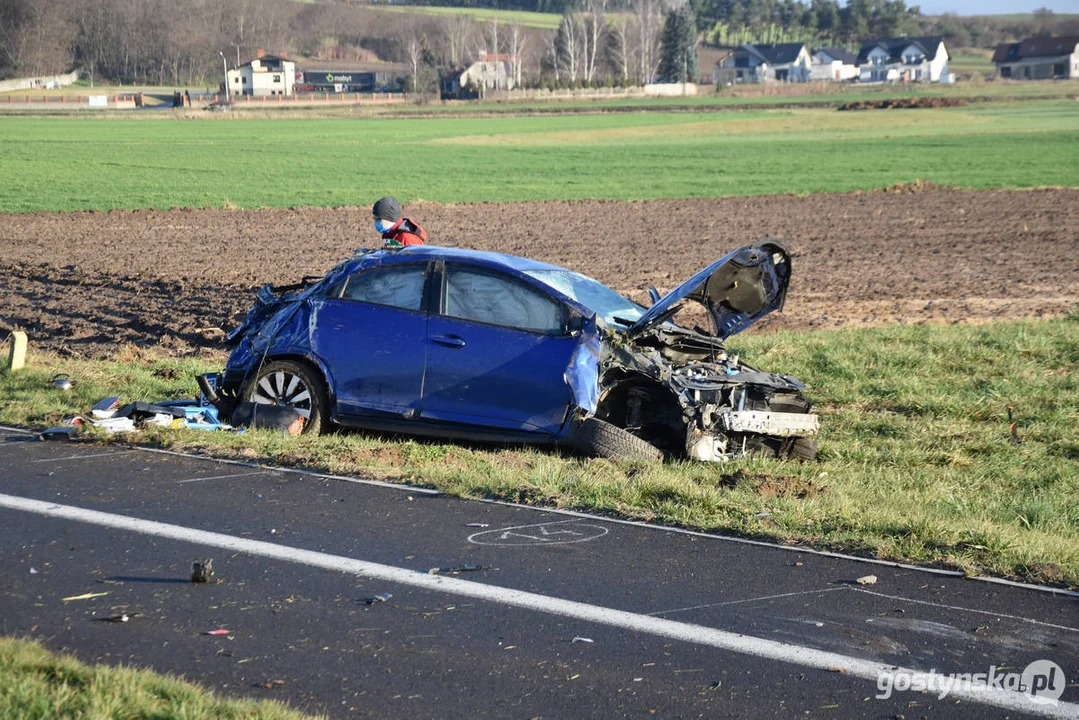 Wypadek na DW 434 Gostyń - Kunowo