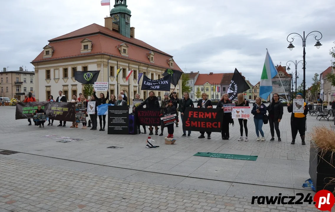 Weganie protestowali w Rawiczu. Demonstracja w obronie praw zwierząt [ZDJĘCIA] - Zdjęcie główne