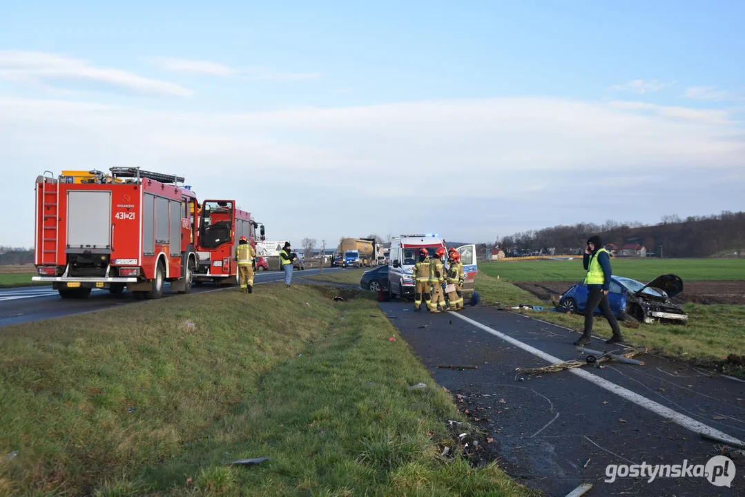 Wypadek na DW 434 Gostyń - Kunowo